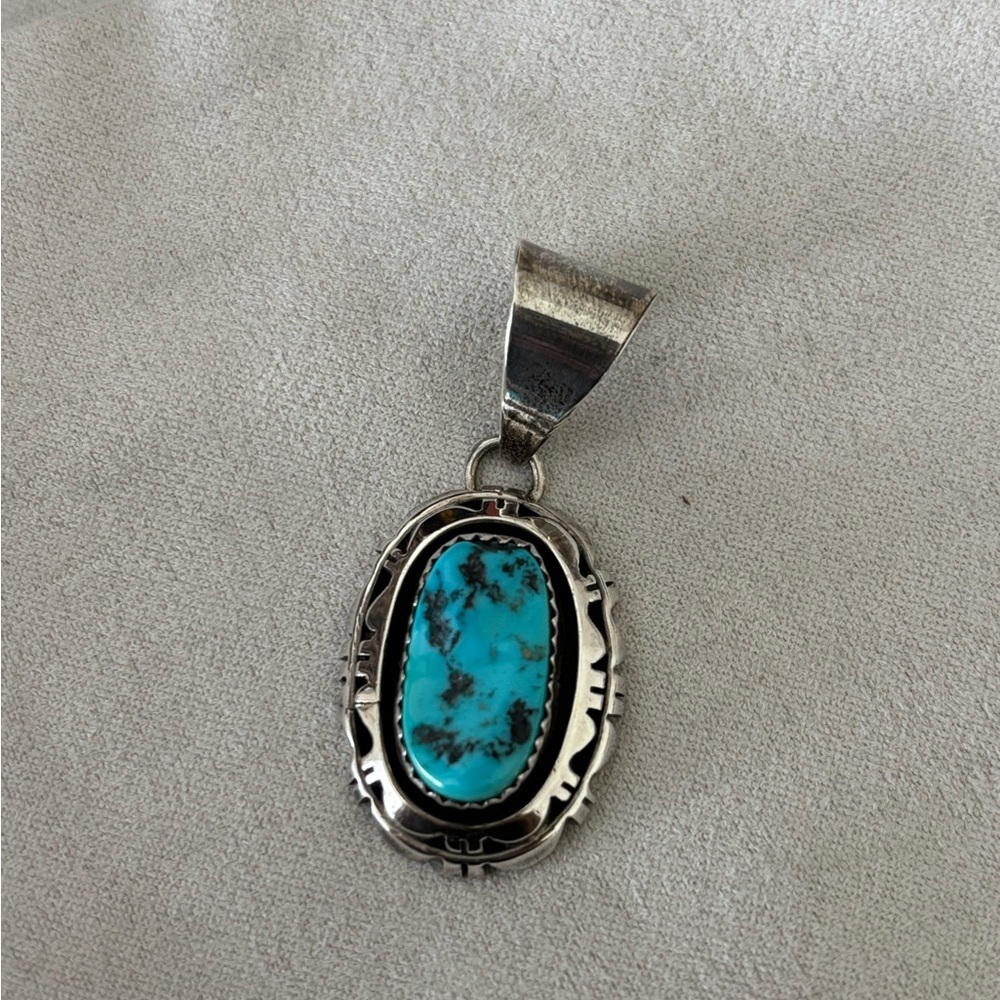 Turquoise and Silver Pendant